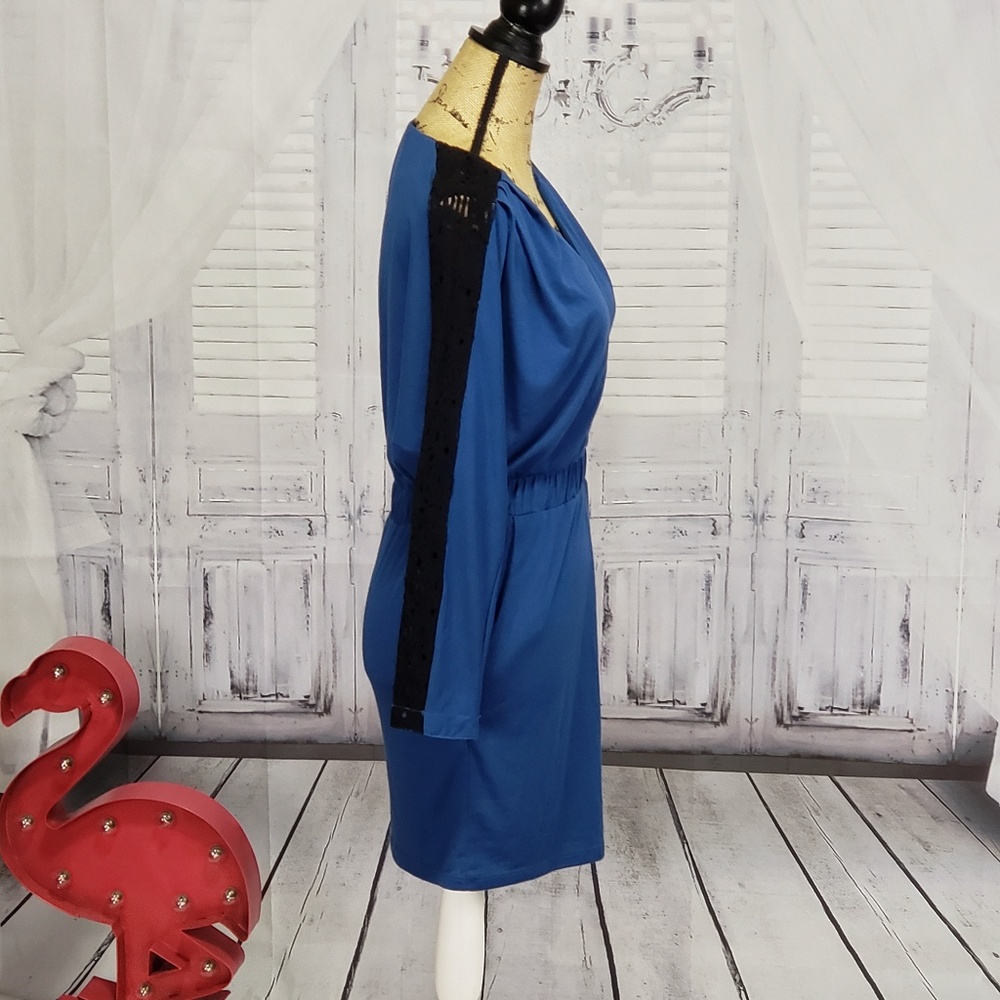 Lucca Couture blue and black front zip dress small - Picture 2 of 4